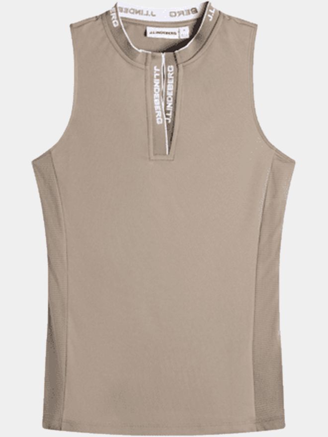 J.Lindeberg Leya Sleeveless Top ohne Arm Polo taupe