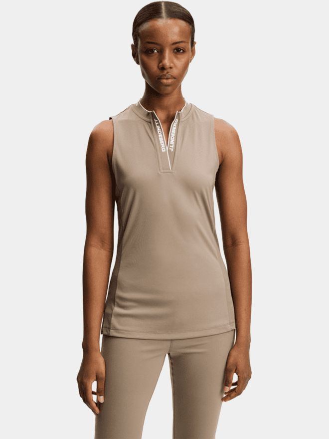 J.Lindeberg Leya Sleeveless Top ohne Arm Polo taupe