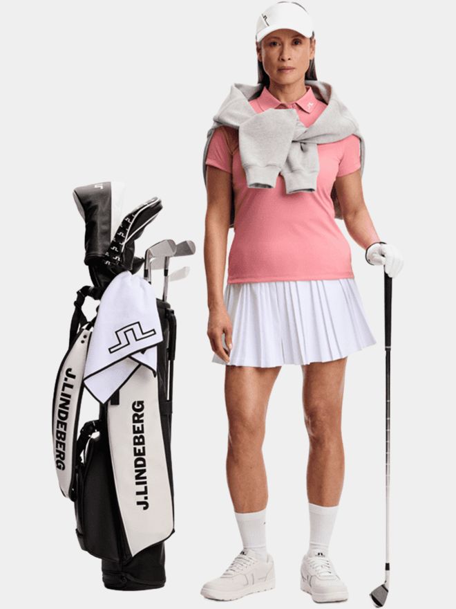 J.Lindeberg Tour Tech Halbarm Polo pink