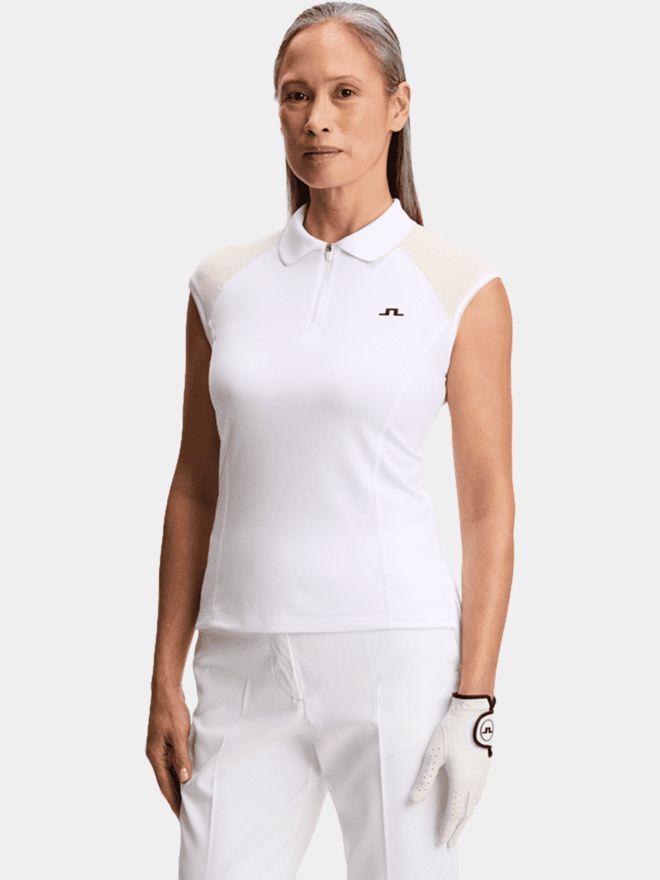 J.Lindeberg Lei polo bez rukávů bílá