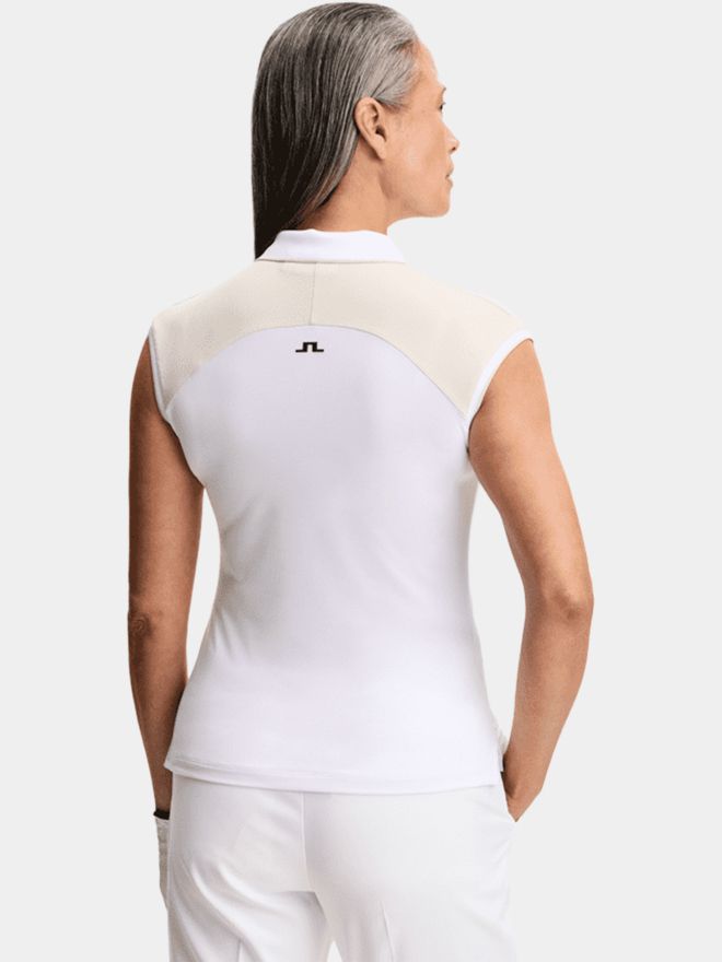 J.Lindeberg Lei polo bez rukávů bílá