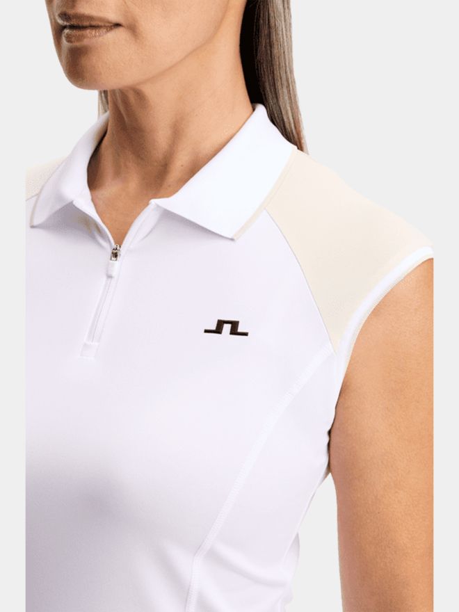 J.Lindeberg Lei polo bez rukávů bílá