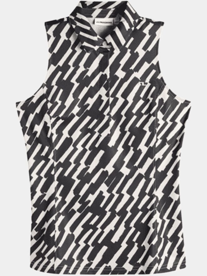 J.Lindeberg Dena Print ohne Arm Polo schwarz