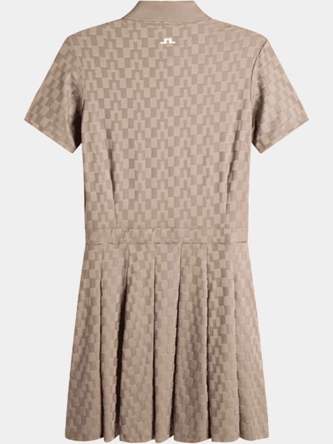 J.Lindeberg DALLY DRESS šaty s krátkým rukávem taupe