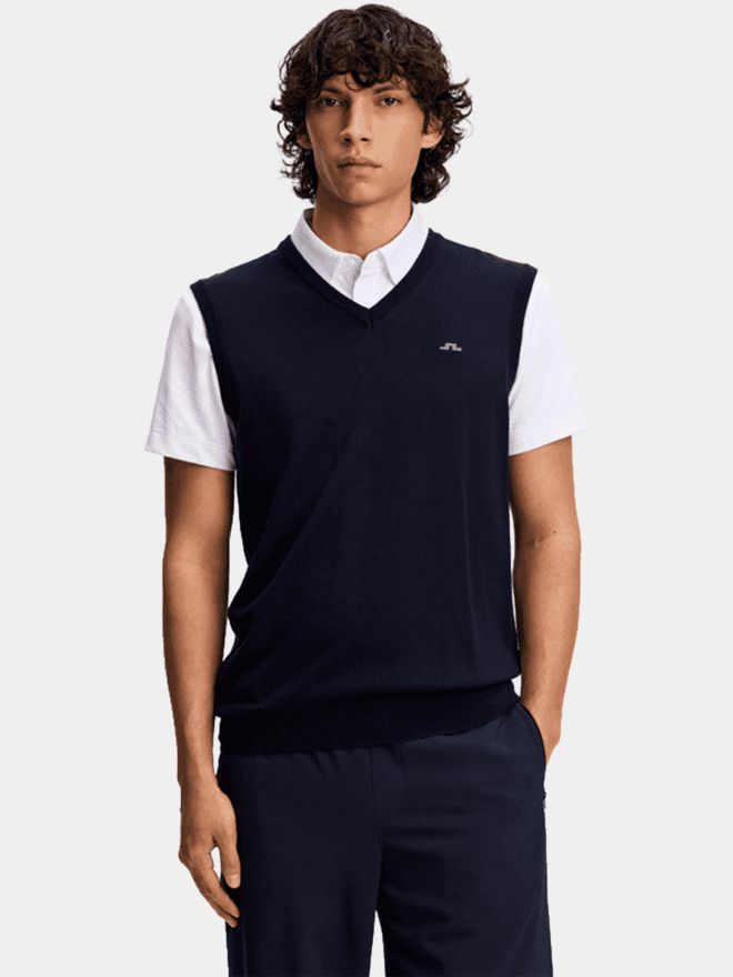 J.Lindeberg Liam Knitted Vest Pullunder Strick navy