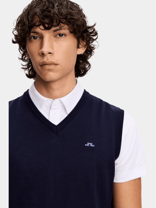J.Lindeberg Liam Knitted Vest Pullunder Strick navy