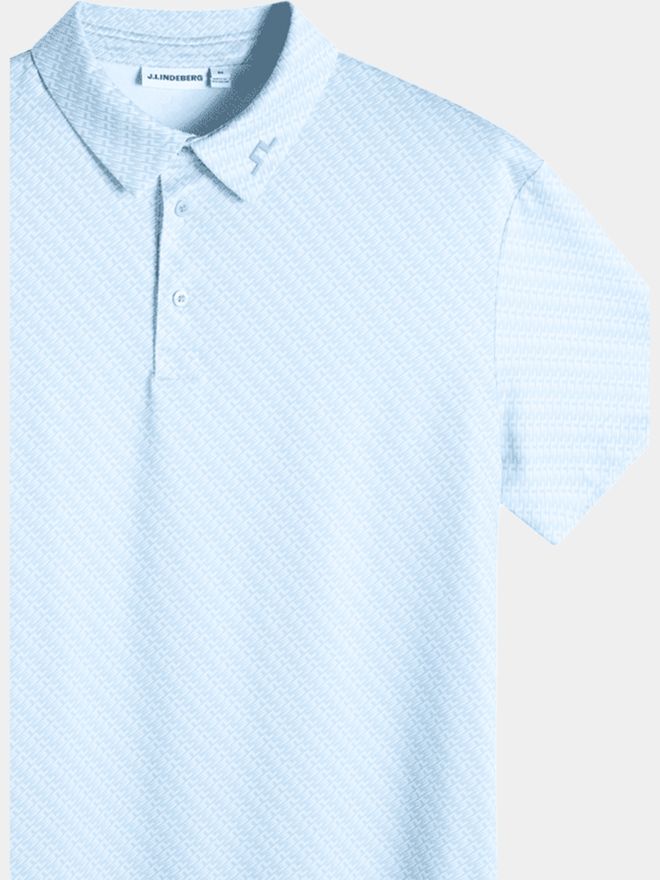 J.Lindeberg Tod Print Halbarm Polo blau