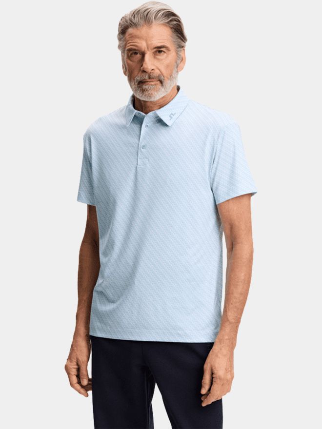 J.Lindeberg Tod Print Halbarm Polo blau