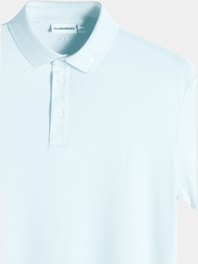 J.Lindeberg Tour Tech Halbarm Polo hellblau