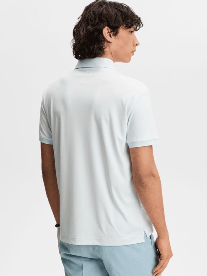 J.Lindeberg Tour Tech Halbarm Polo hellblau