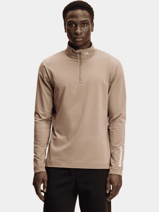J.Lindeberg Tour Tech Stretch Midlayer camel