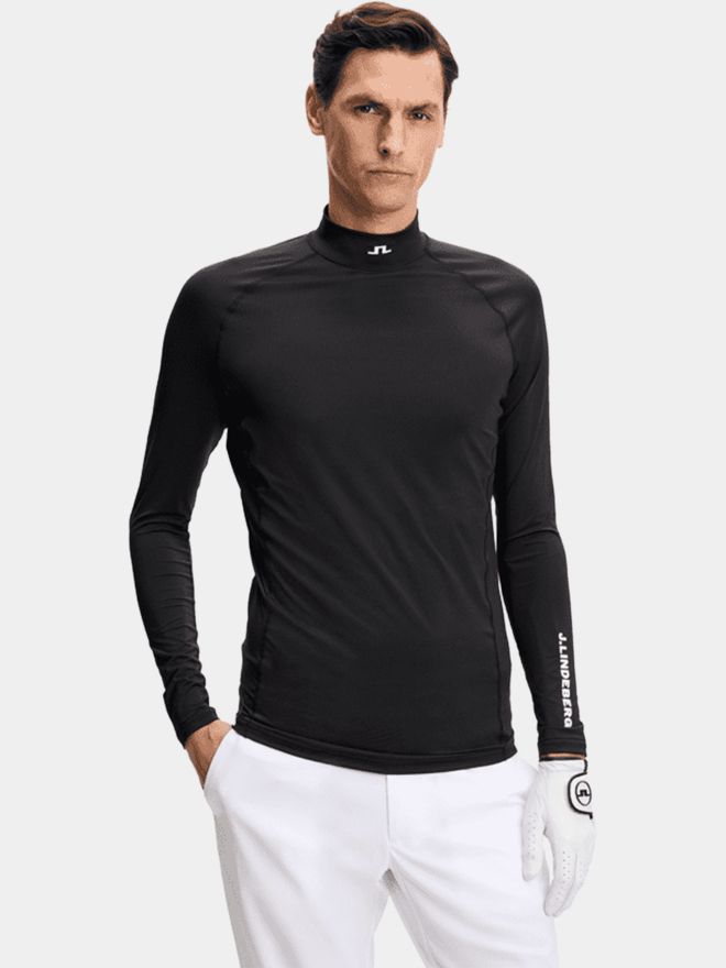 J.Lindeberg Ello Compression Top Mock Unterzieher schwarz