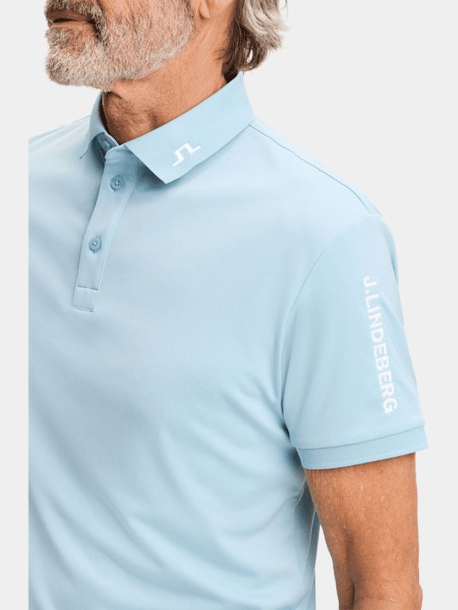 J.Lindeberg Tour Tech Halbarm Polo blau