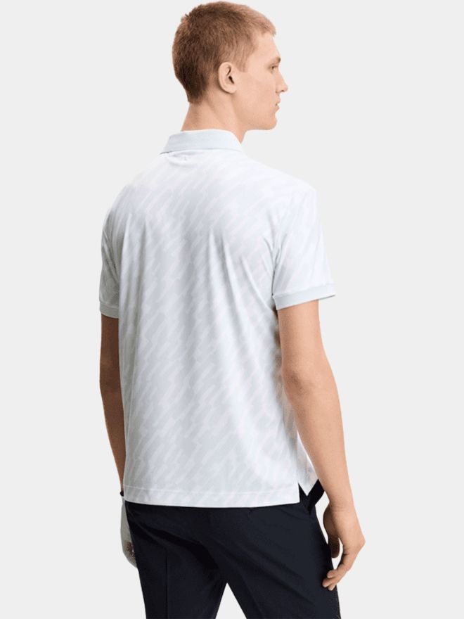 J.Lindeberg Tour Tech Print Halbarm Polo hellblau