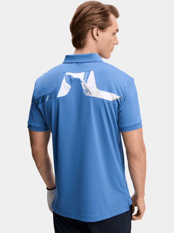 J.Lindeberg KV Print Halbarm Polo blau