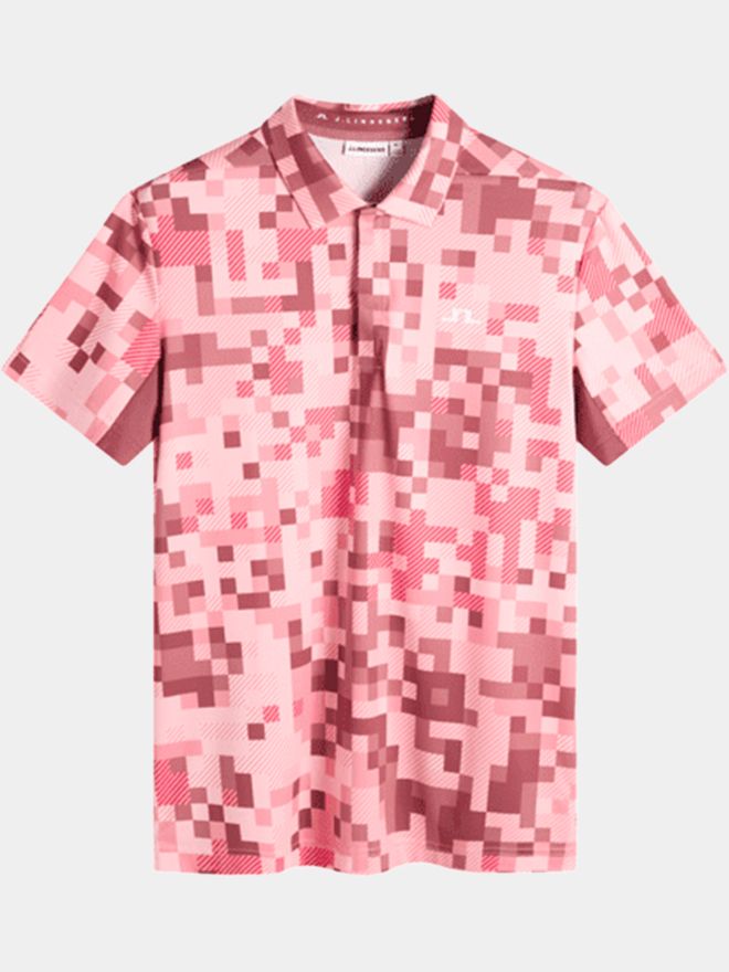 J.Lindeberg Dario Tour Print Halbarm Polo pink