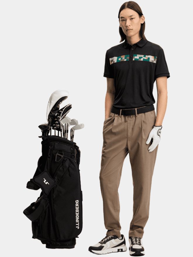 J.Lindeberg Bridger Tour Halbarm Polo schwarz