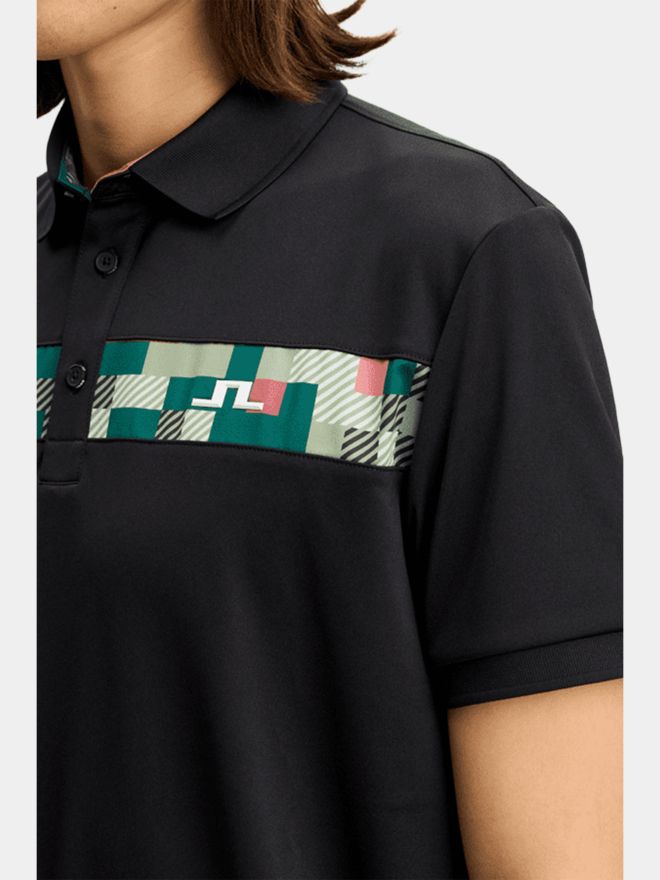 J.Lindeberg Bridger Tour Halbarm Polo schwarz