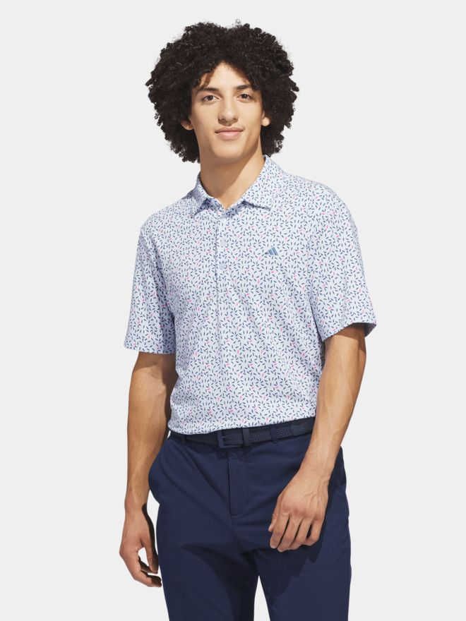 adidas ULT+ SFT PRT LC Halbarm Polo hellblau