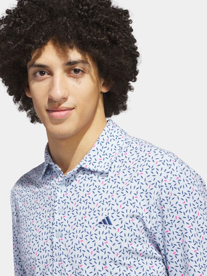 adidas ULT+ SFT PRT LC Halbarm Polo hellblau