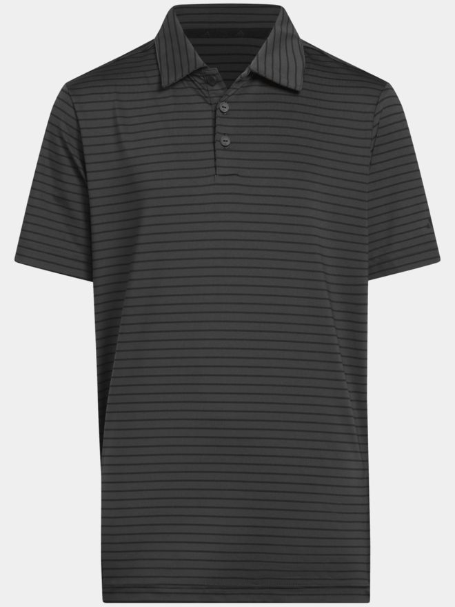 adidas Chlapecká pruhovaná polokošile s krátkým rukávem černá