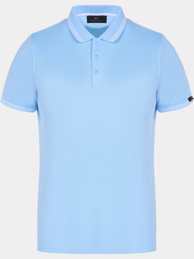 Daniel Springs Anti Odor Funktions Halbarm Polo hellblau