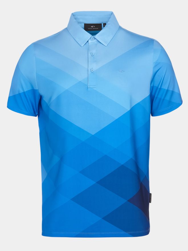 Daniel Springs Druck Funktions Halbarm Polo blau