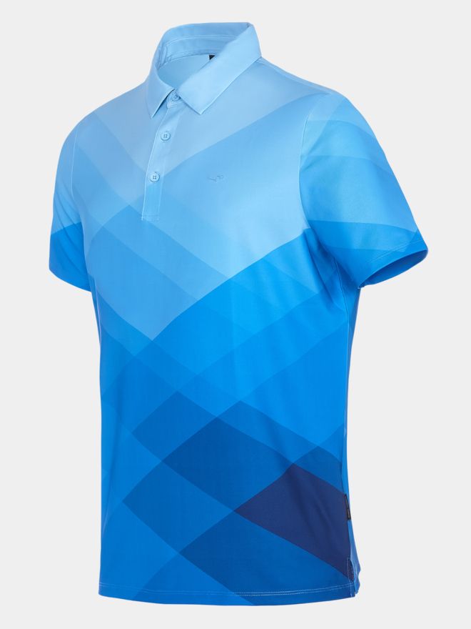 Daniel Springs Druck Funktions Halbarm Polo blau