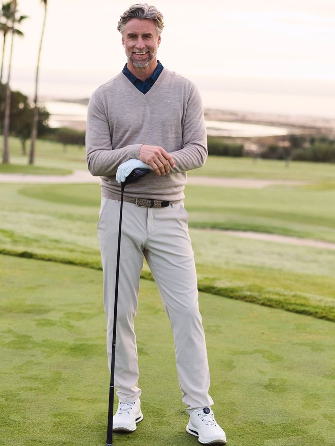 Daniel Springs JANOSH Cotton Touch Nylon Stretch lang Hose sand