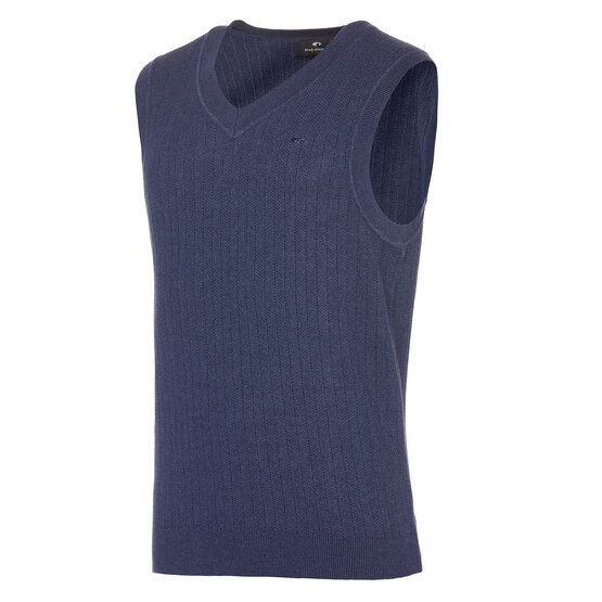 Daniel Springs Jaquard-Struktur Pullunder Strick denim