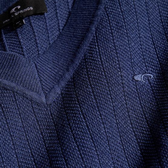 Daniel Springs Jaquard-Struktur Pullunder Strick denim