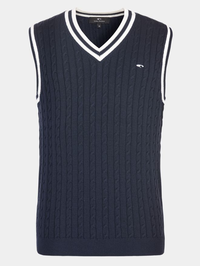 Daniel Springs Zopf- Pullunder Strick navy