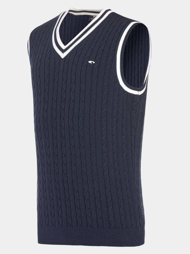 Daniel Springs Zopf- Pullunder Strick navy