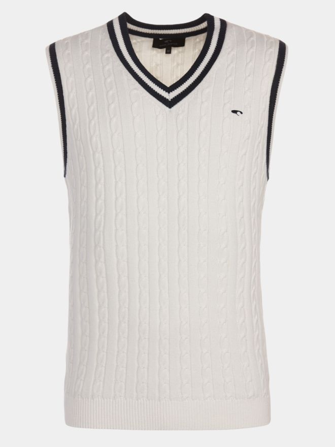 Daniel Springs Zopf- Pullunder Strick offwhite