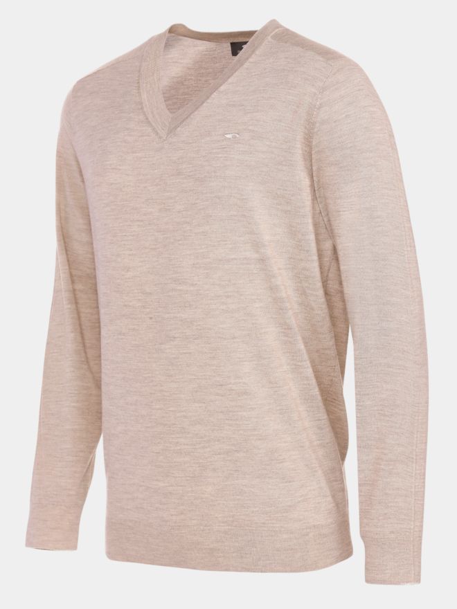 Daniel Springs Merino Extrafein Pullover Strick beige