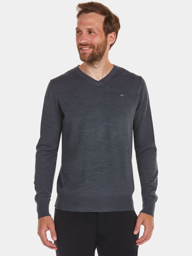 Daniel Springs Pletený svetr Basic tmavě šedá melanž