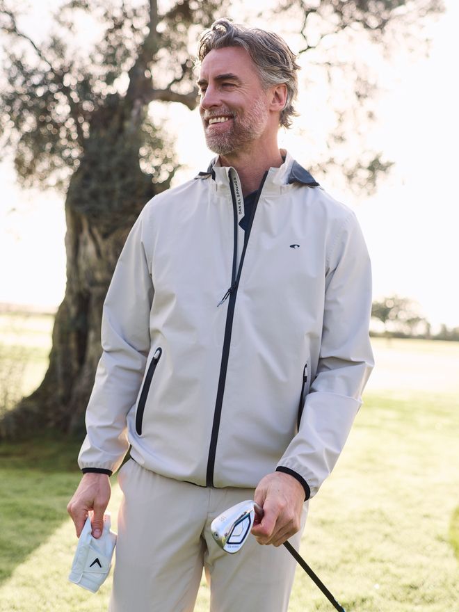 Daniel Springs Wasserdichte, voll verschweisste Regen Jacke sand