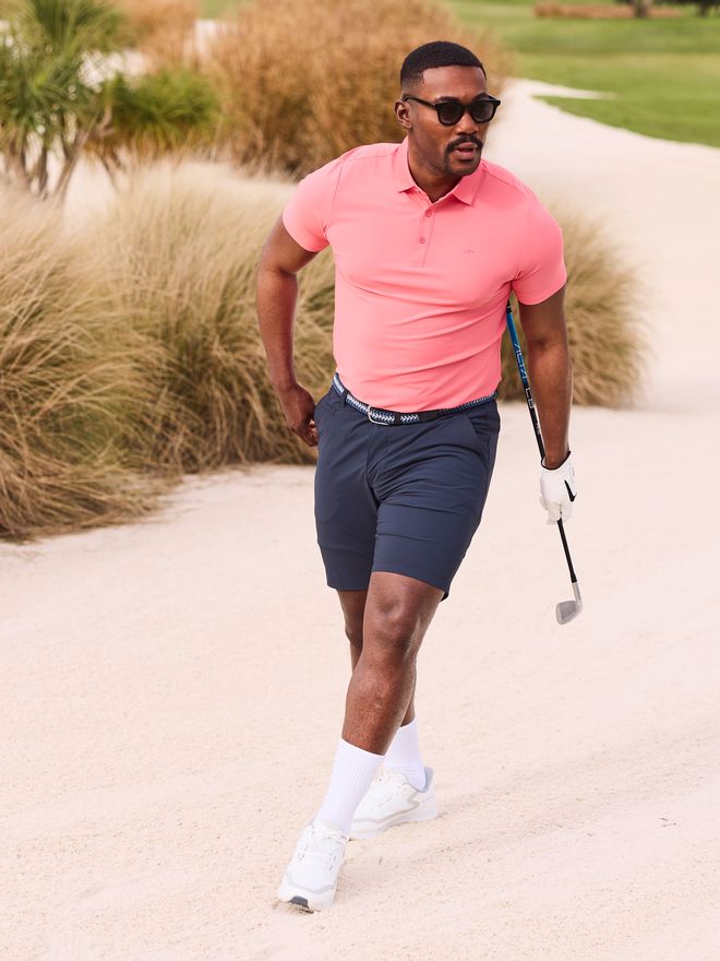 Daniel Springs Nylon Pique Halbarm Polo koralle