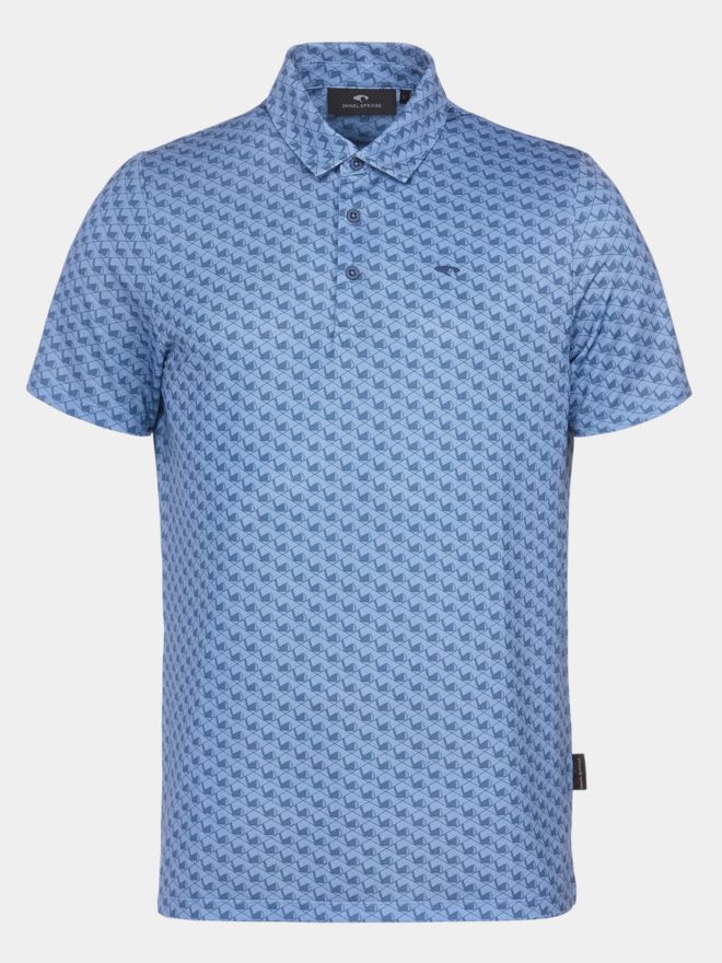 Daniel Springs Iron print functional half-sleeve polo denim