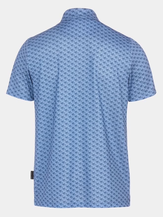 Daniel Springs Iron print functional half-sleeve polo denim