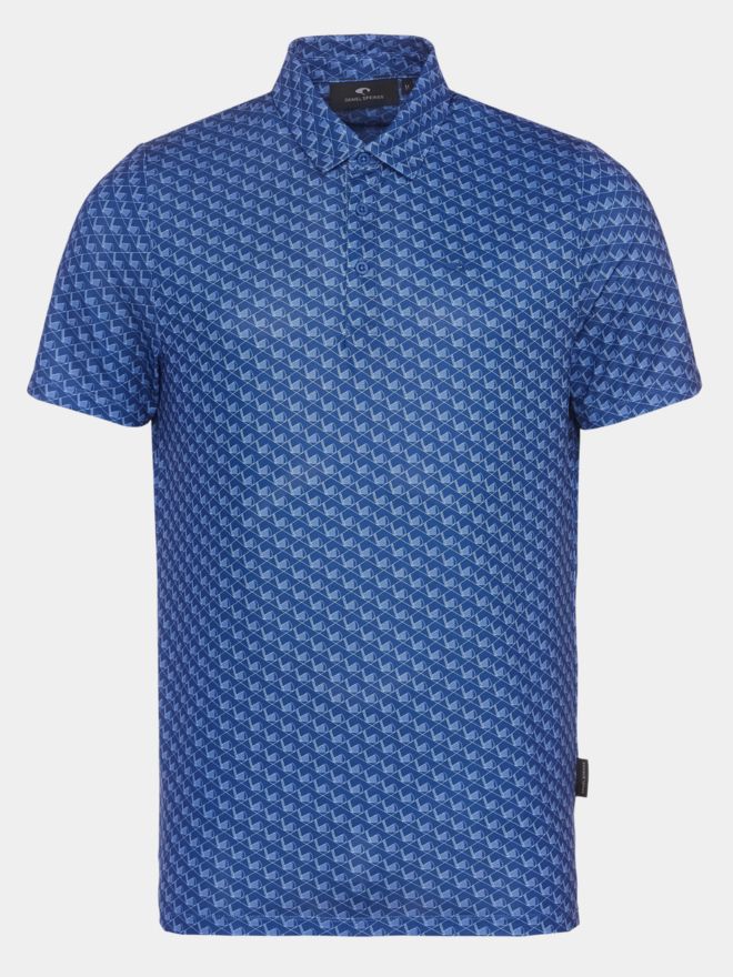 Daniel Springs Iron print functional half-sleeve polo blue