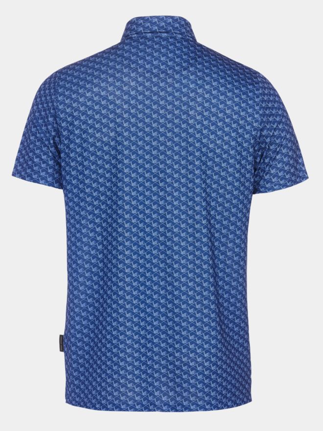 Daniel Springs Iron print functional half-sleeve polo blue