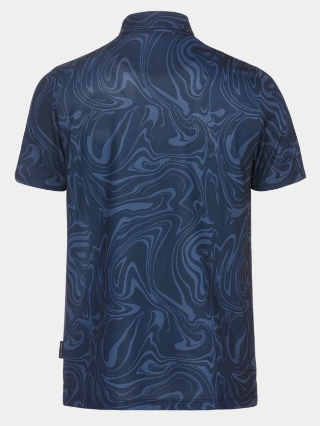 Daniel Springs Iron print functional half-sleeve polo navy