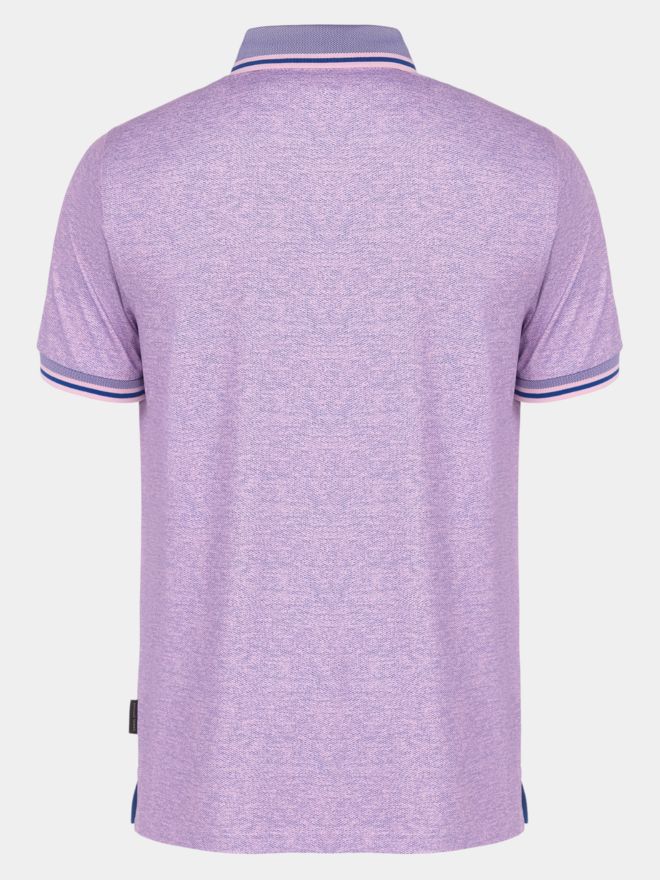 Daniel Springs Melange Druck Halbarm Polo rosa