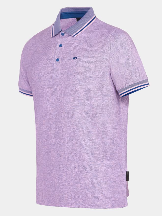 Daniel Springs Melange Druck Halbarm Polo rosa