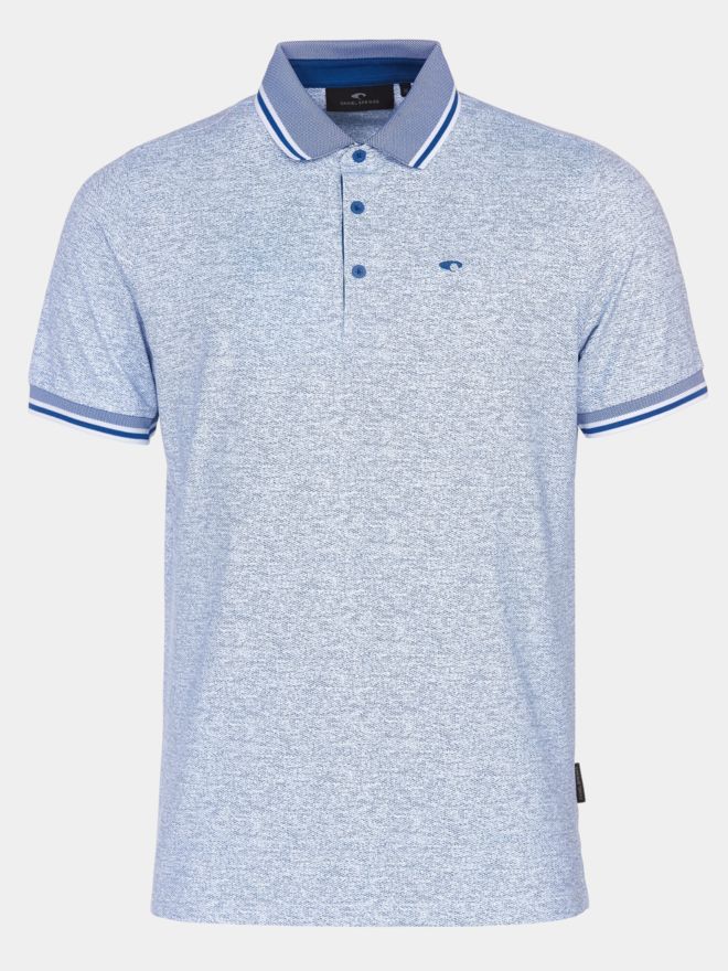 Daniel Springs Melange Druck Halbarm Polo royal
