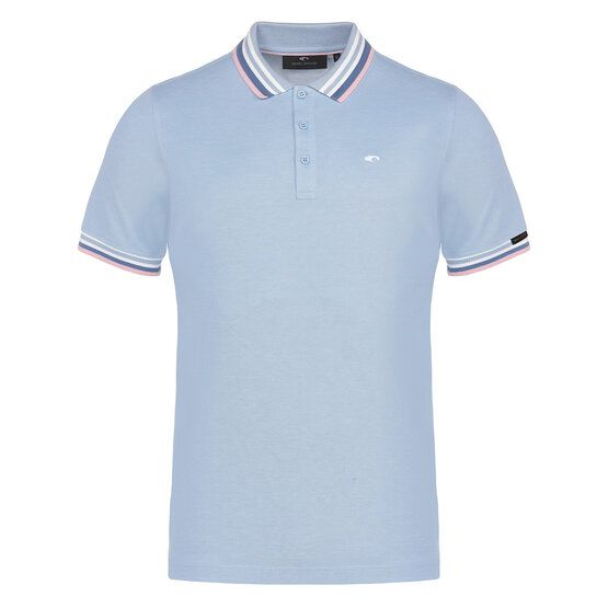 Daniel Springs 2-Tone Pique Halbarm Polo hellblau