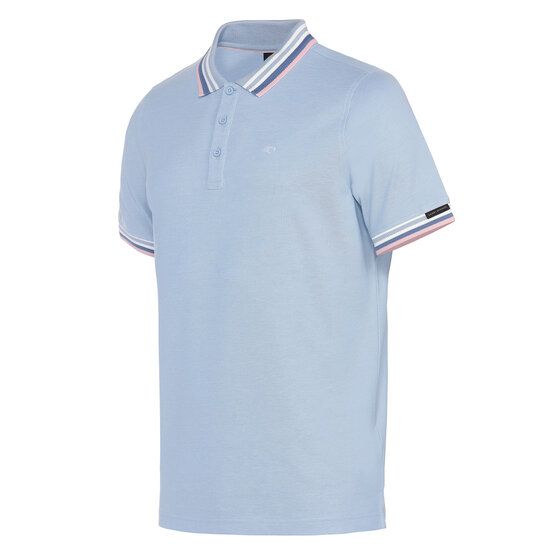 Daniel Springs 2-Tone Pique Halbarm Polo hellblau