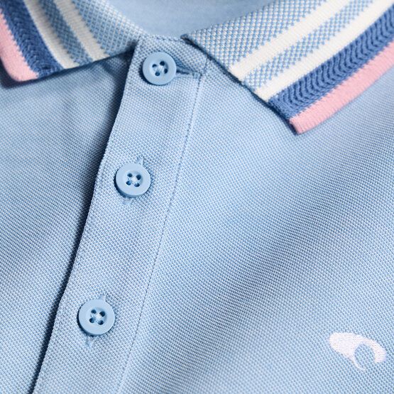 Daniel Springs 2-Tone Pique Halbarm Polo hellblau
