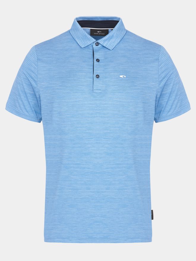 Daniel Springs Melange Funktions Halbarm Polo hellblau